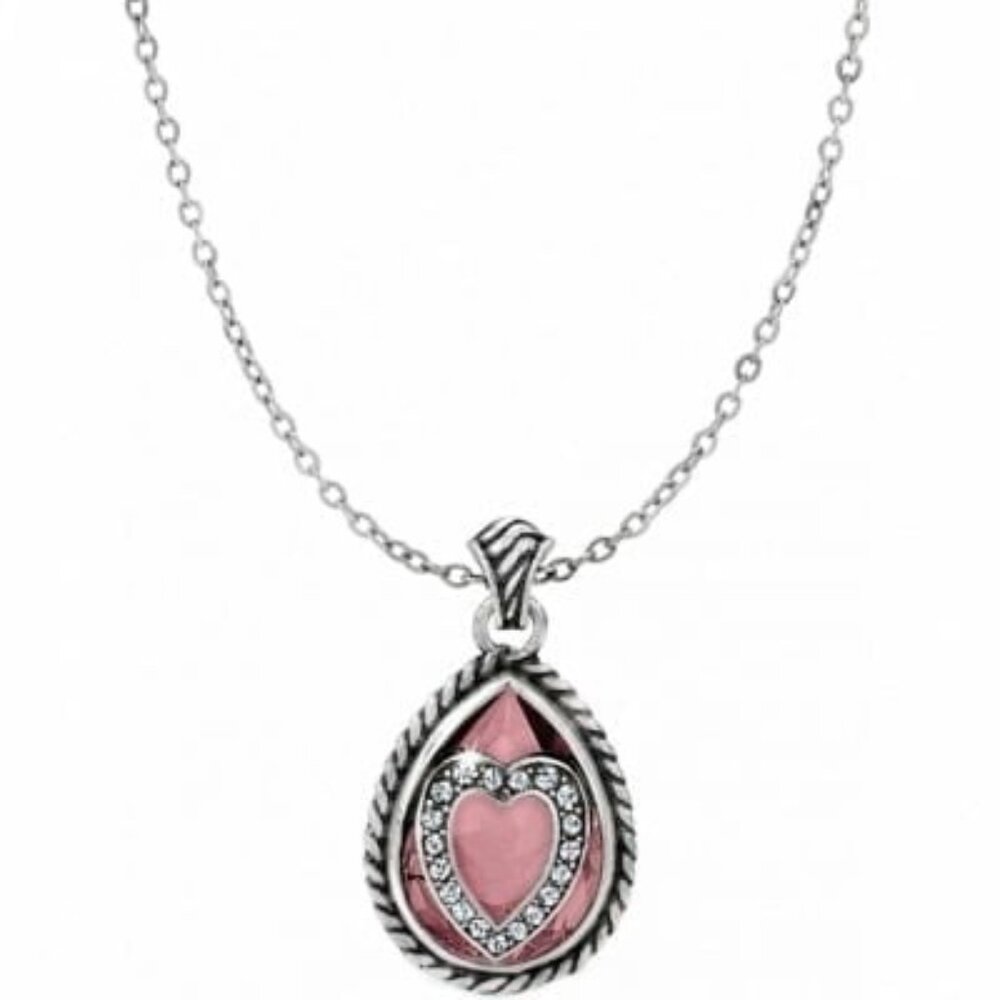 Brighton Your True Color Pink Courageous heart crystals Necklace NWT $72